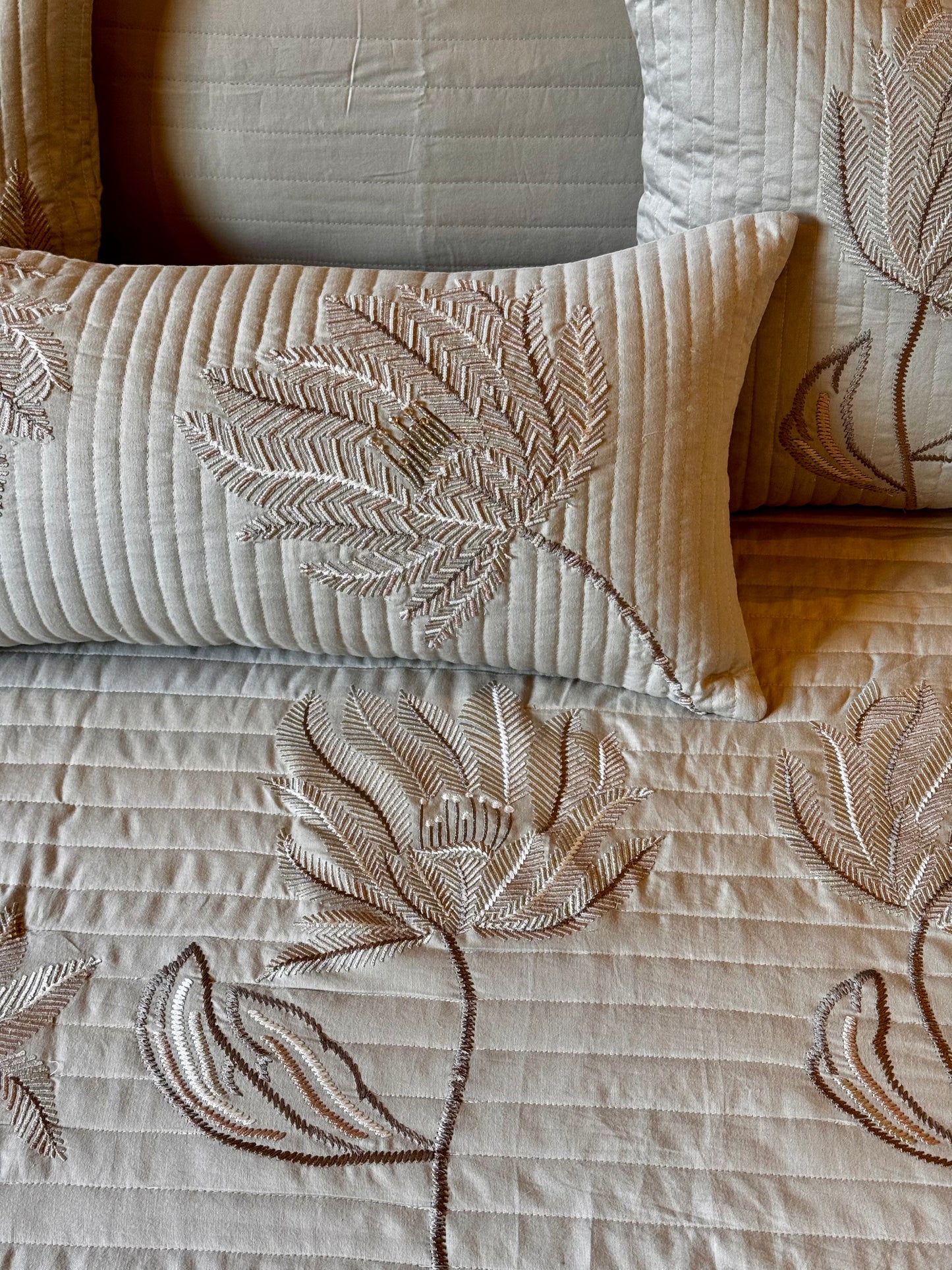 The Beige Valencia Bedding Set
