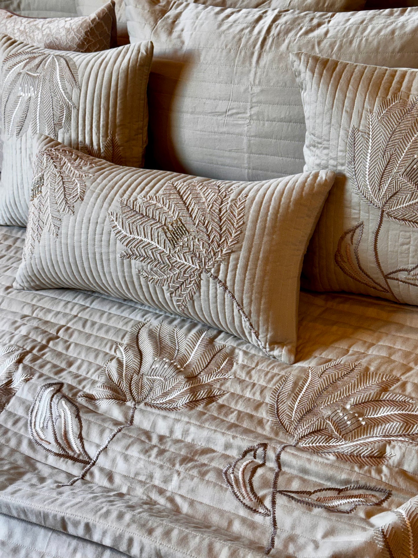 The Beige Valencia Bedding Set