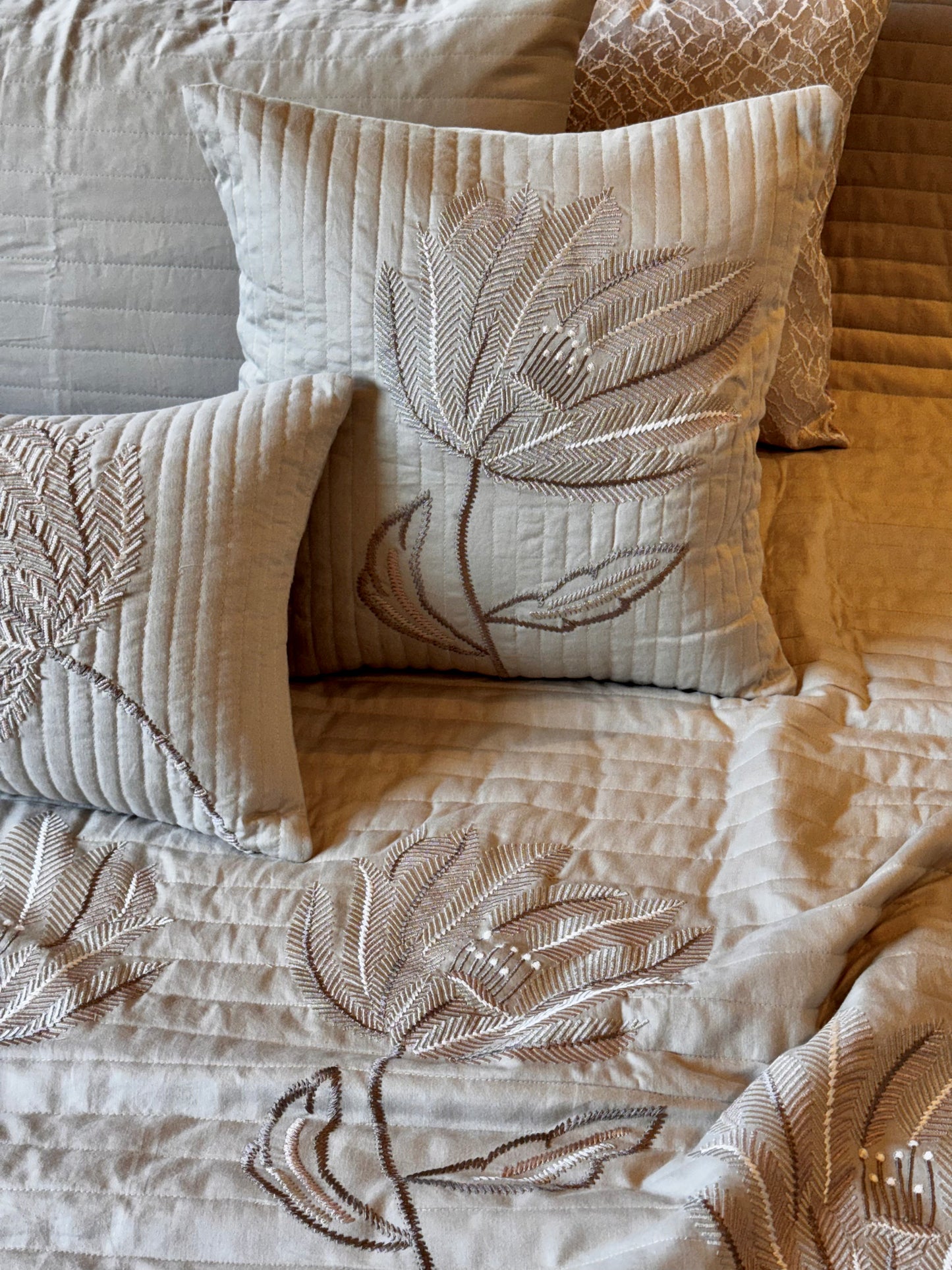 The Beige Valencia Bedding Set