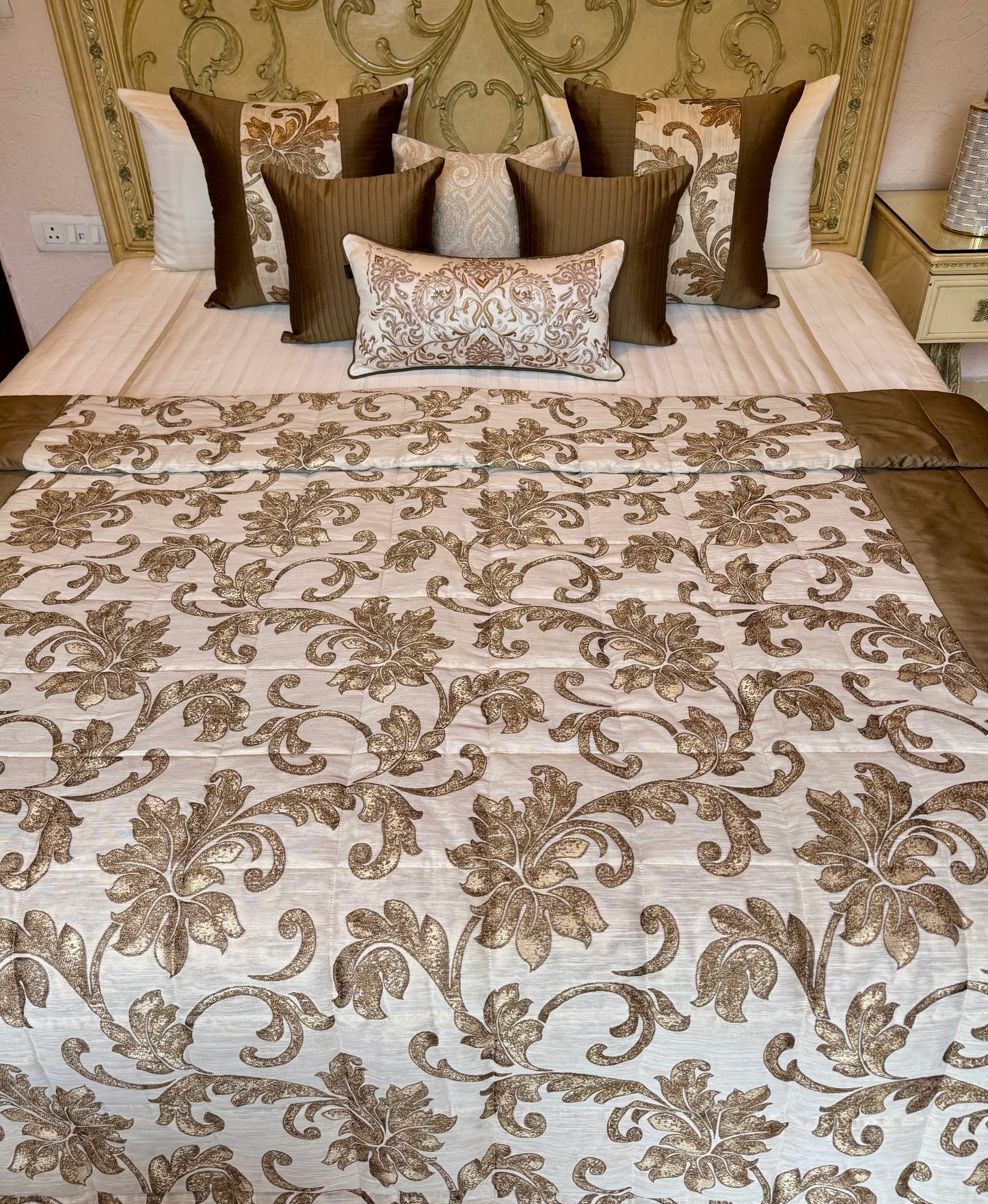 The Gold Jacquard Quilt Set