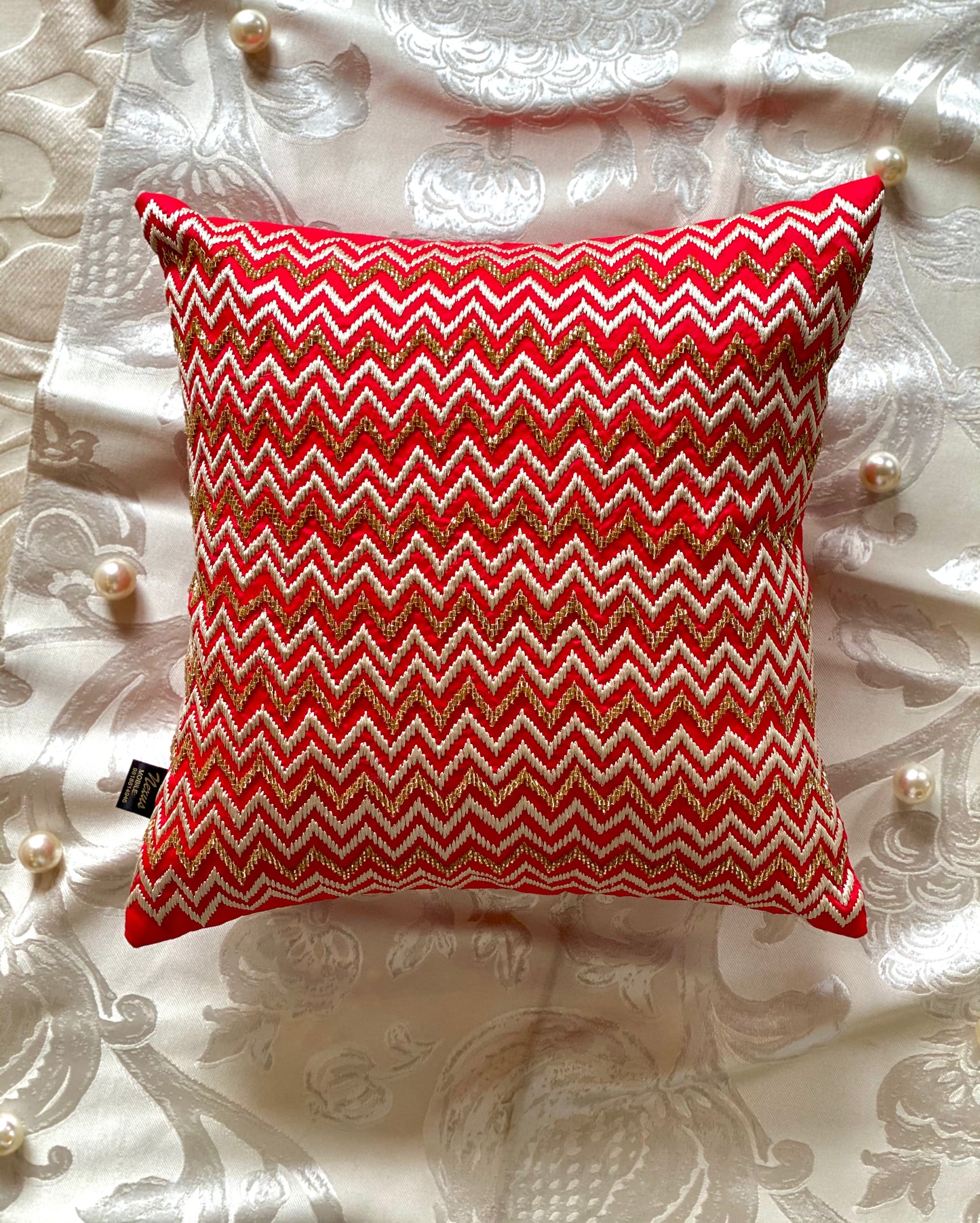 THE CRIMSON SERPENTI CUSHION COVER