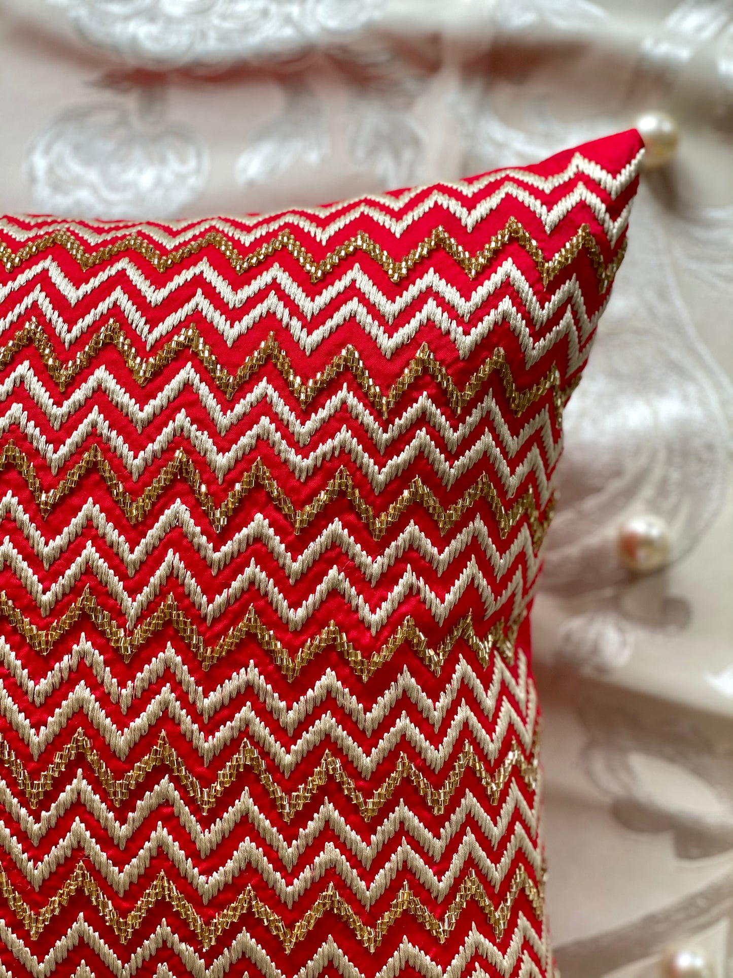 THE CRIMSON SERPENTI CUSHION COVER