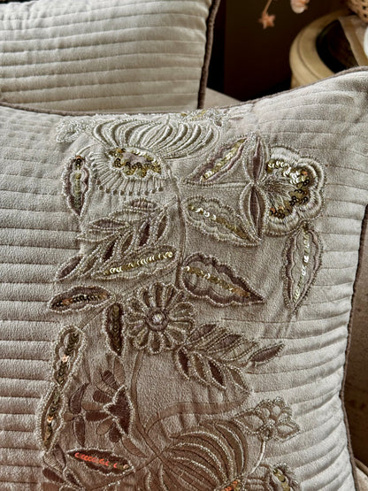The Beige Orchid Cushion Cover