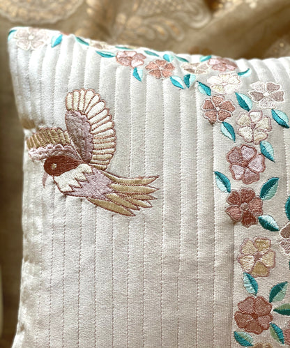 THE PASTEL HUMMING BIRD CUSHION COVER