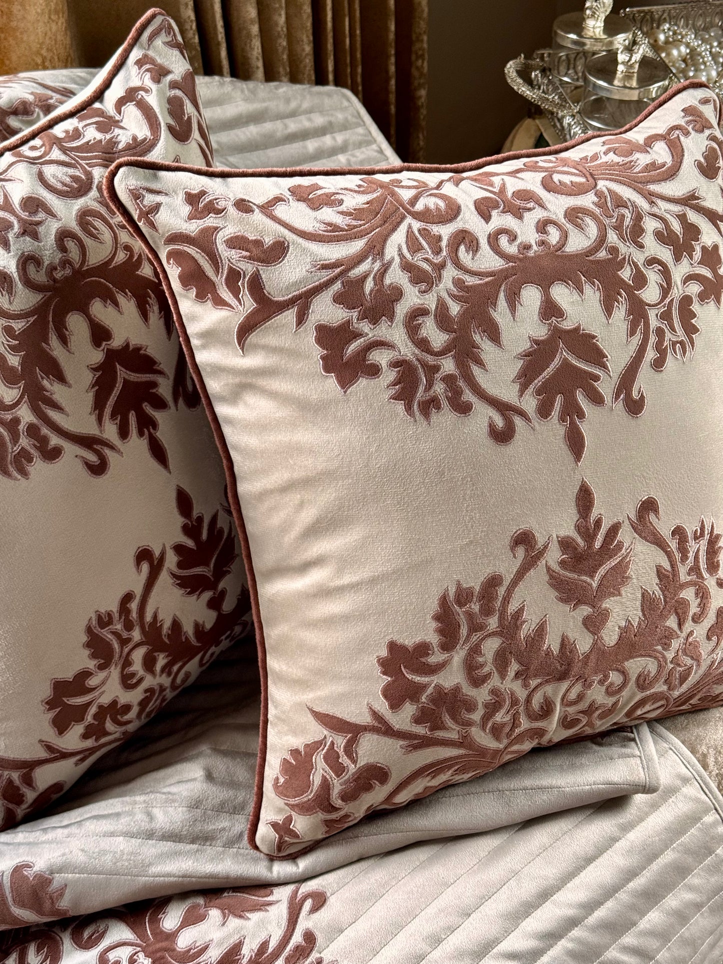 The Jannat Applique Work Cushion Cover