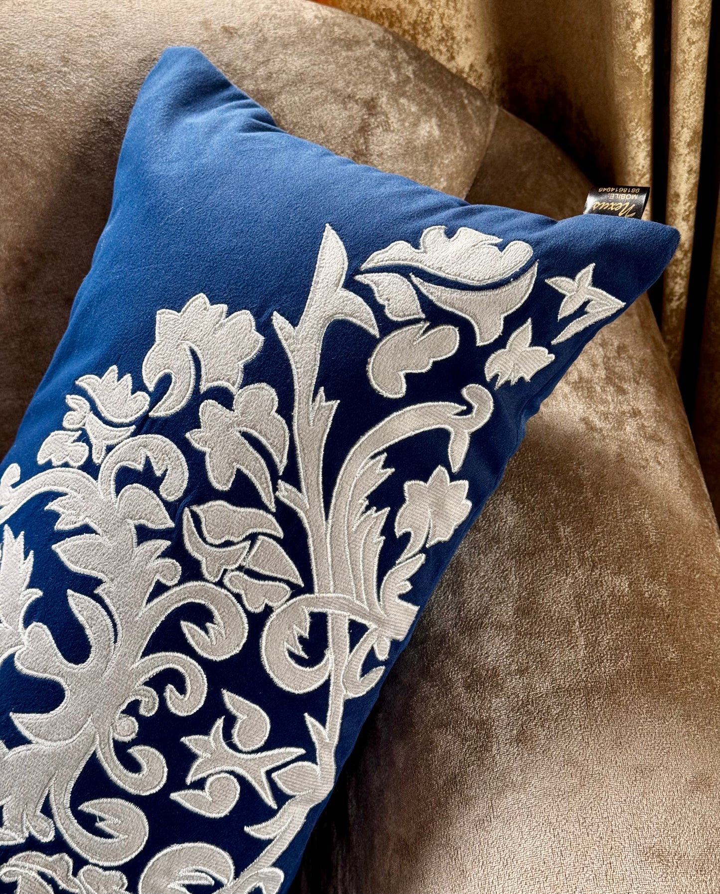 The Blue Applique Lumbar (With Insert)