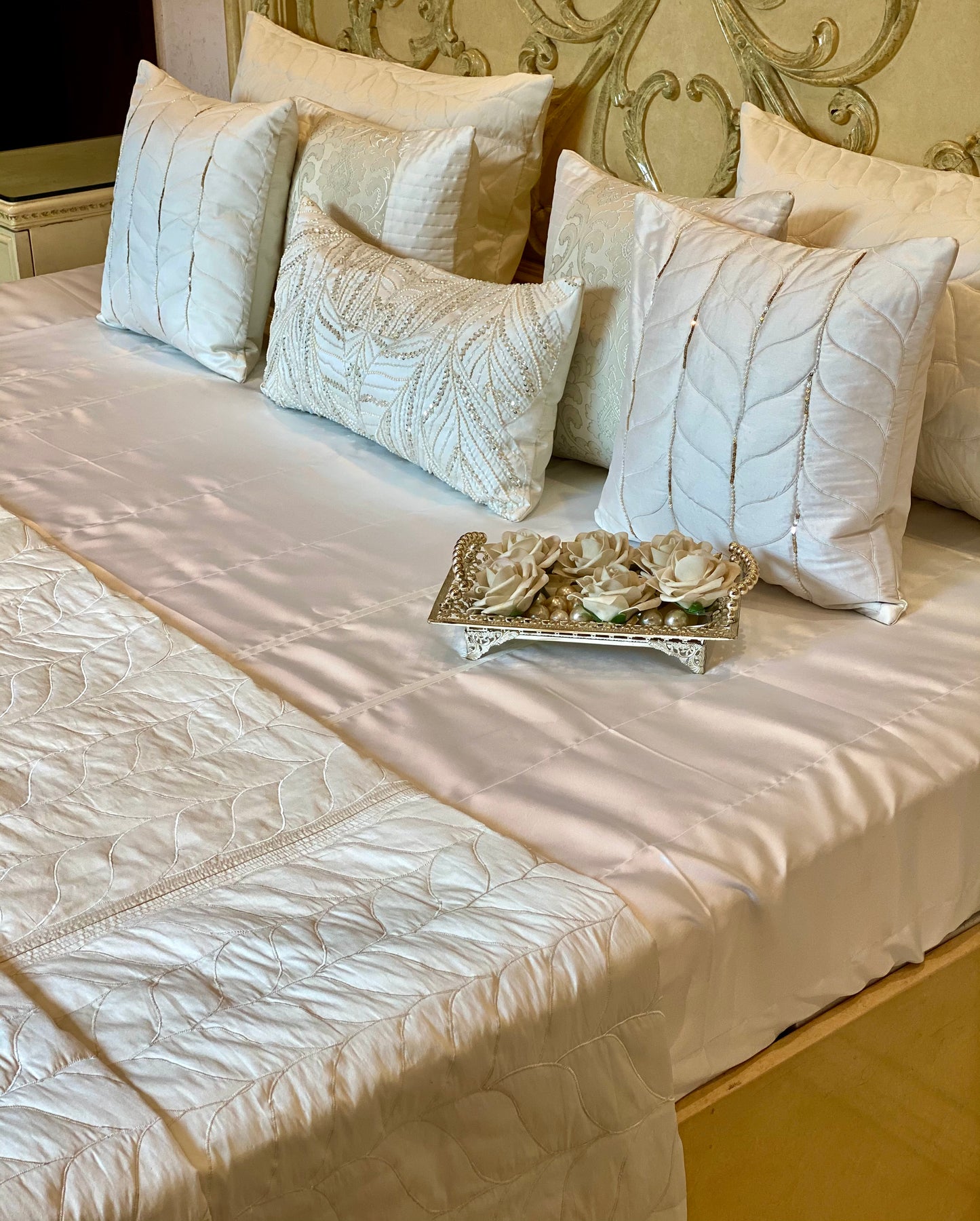 Moonstone Pure Satin Quilt Set